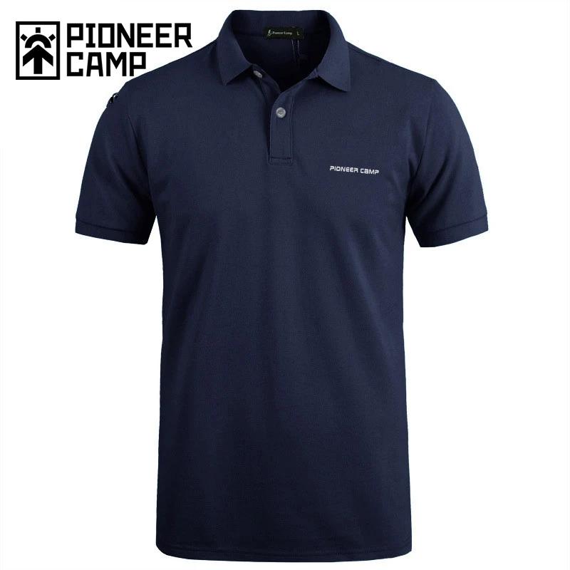 Pioneer Camp Brand  Men Polo Shirt Men Business Casual solid  polo shirt Short Sleeve (High)  (quality Pure 